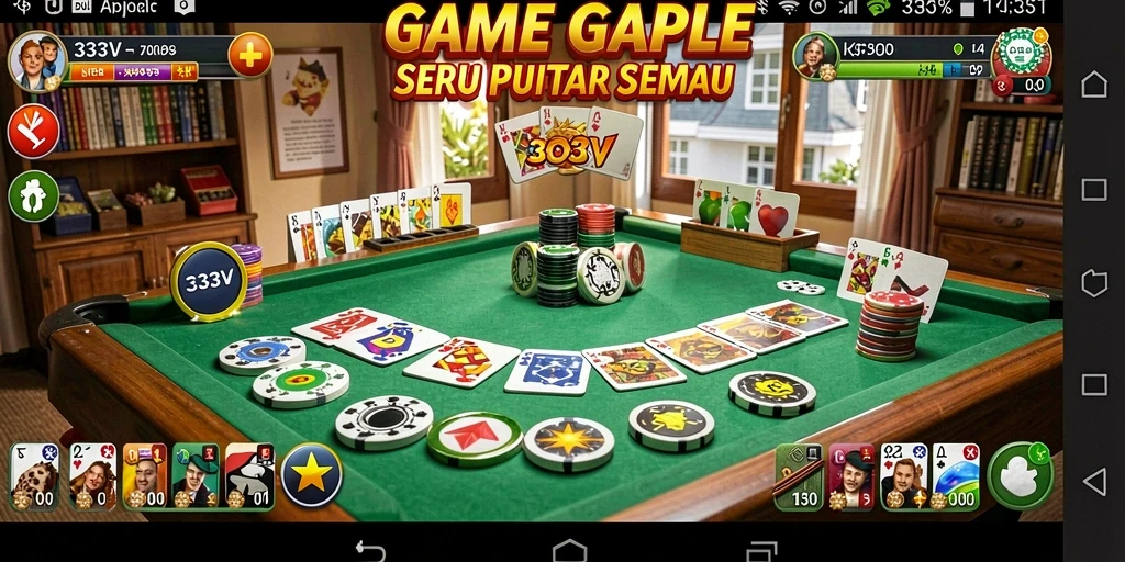 Tampilan gameplay Gaple yang seru dan interaktif.