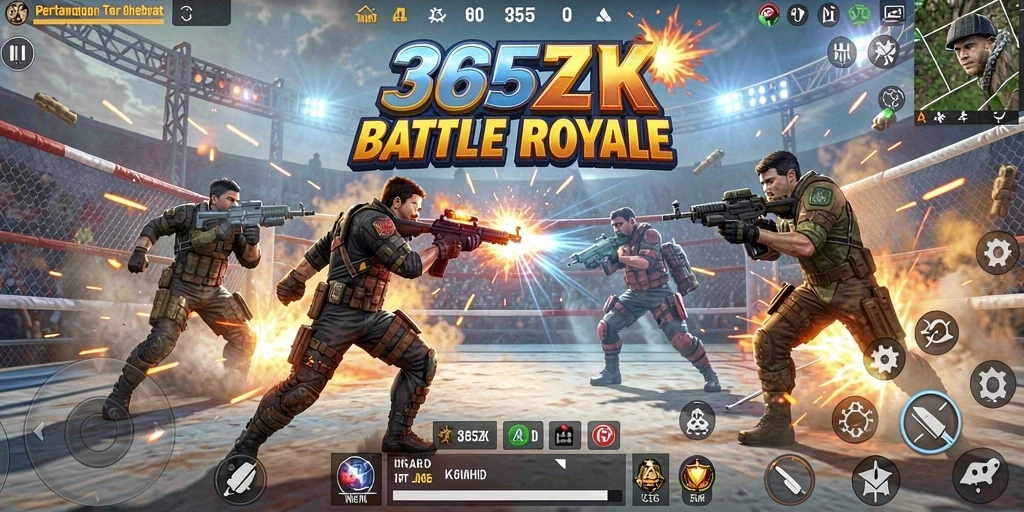 Tampilan mendebarkan gameplay Battle Royale di 365ZK.