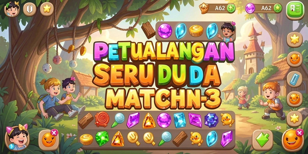 Tampilan gameplay AA62 yang penuh warna dan menantang.