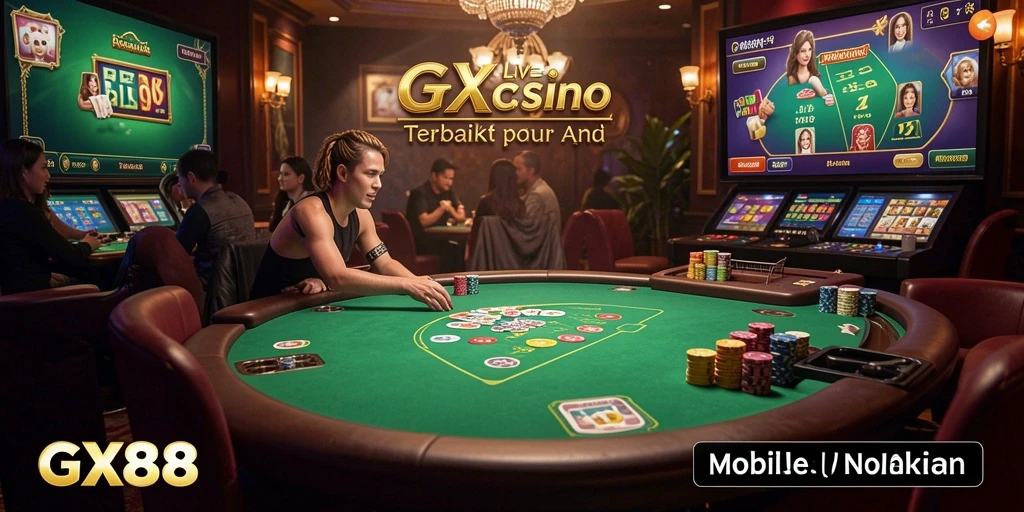 Tampilan menarik dari gameplay Live Casino di GX88.