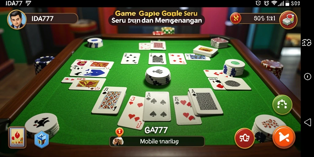 Screenshot gameplay IDA777 yang menampilkan pemain bersaing di Gaple.