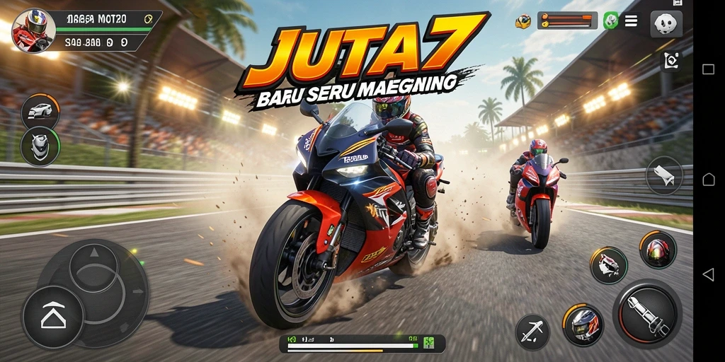 Tampilan balapan seru di JUTA7 dengan grafis menawan.