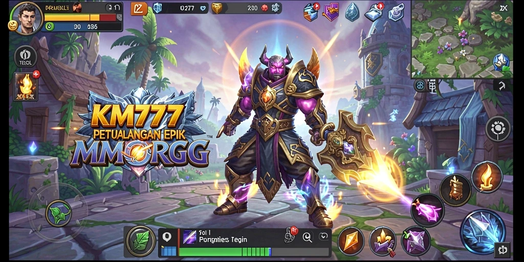 Gameplay menarik dalam dunia MMORPG yang luas.
