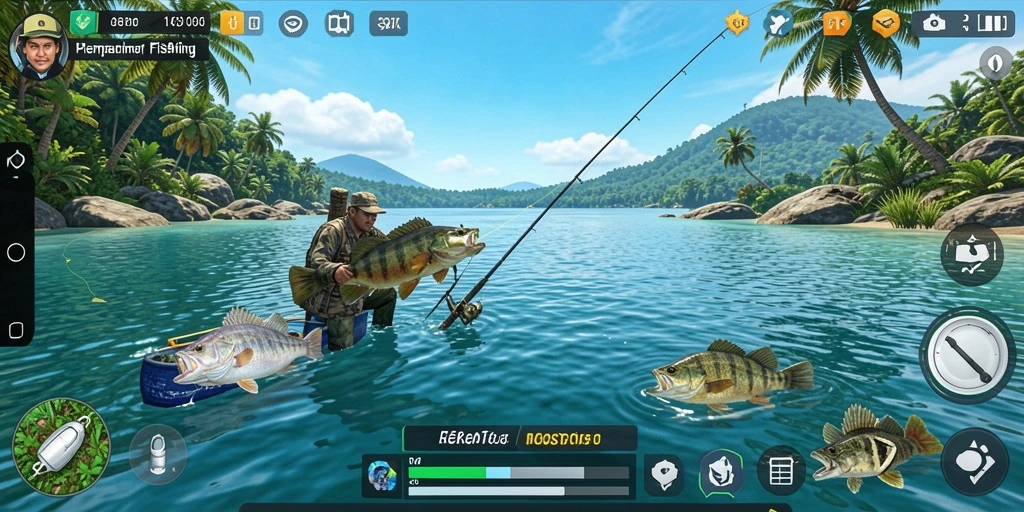 Tangkapan ikan yang spektakuler dalam gameplay KOSTOTO.