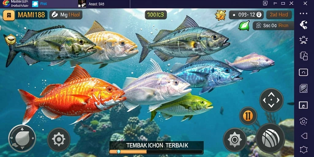 Screenshot MAMI188 menampilkan gameplay seru Tembak Ikan.