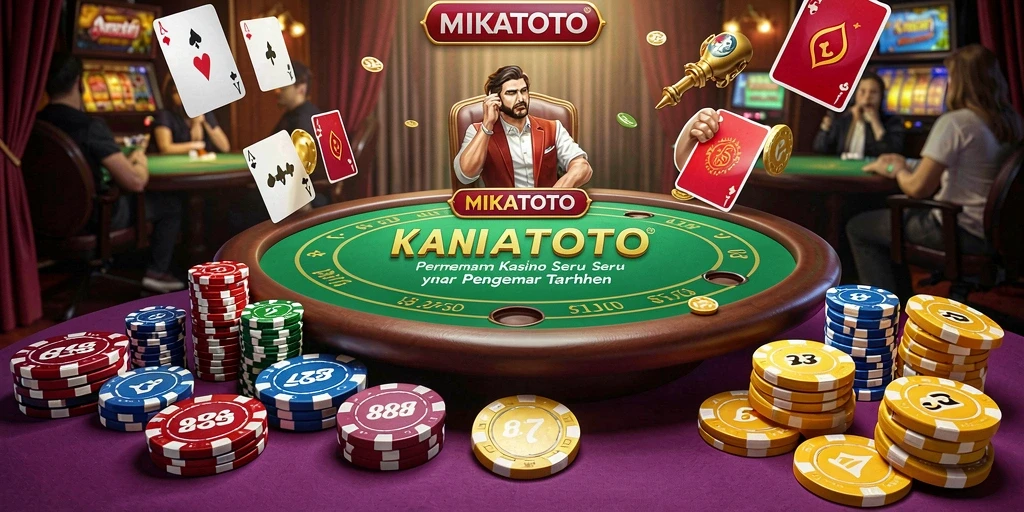 Screenshot gameplay MIKATOTO menampilkan suasana kasino yang mengasyikkan.
