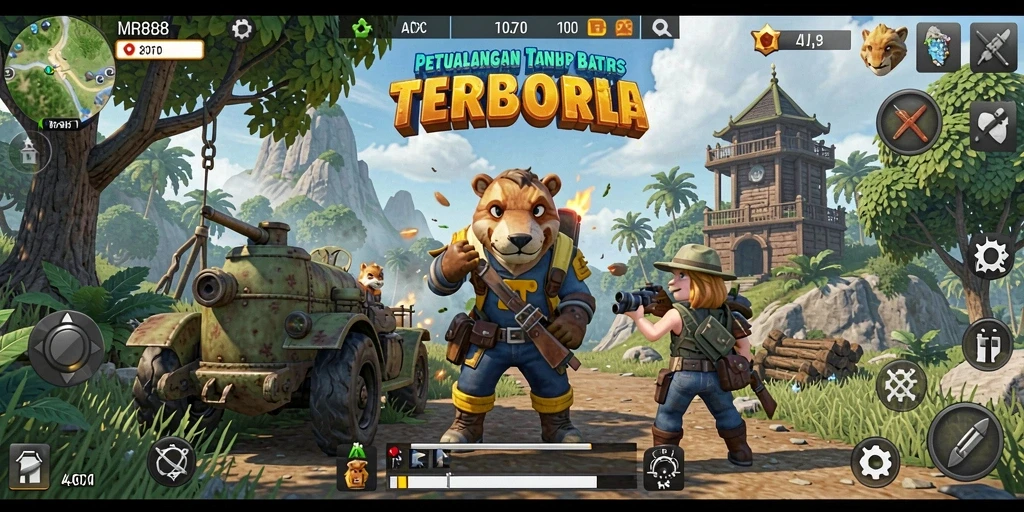 Tampilan gameplay menakjubkan dari MR888 dalam dunia terbuka.