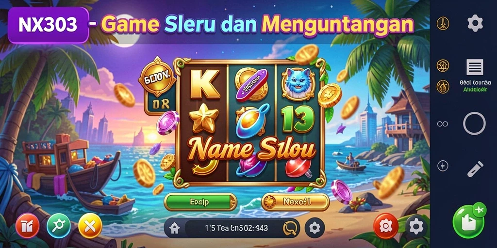 Screenshot gameplay NX303 menampilkan putaran Slot yang mendebarkan.