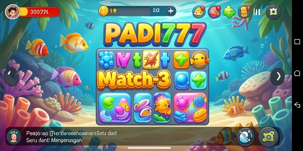Tampilan menarik saat bermain PADI777 dengan kombinasi Match-3.