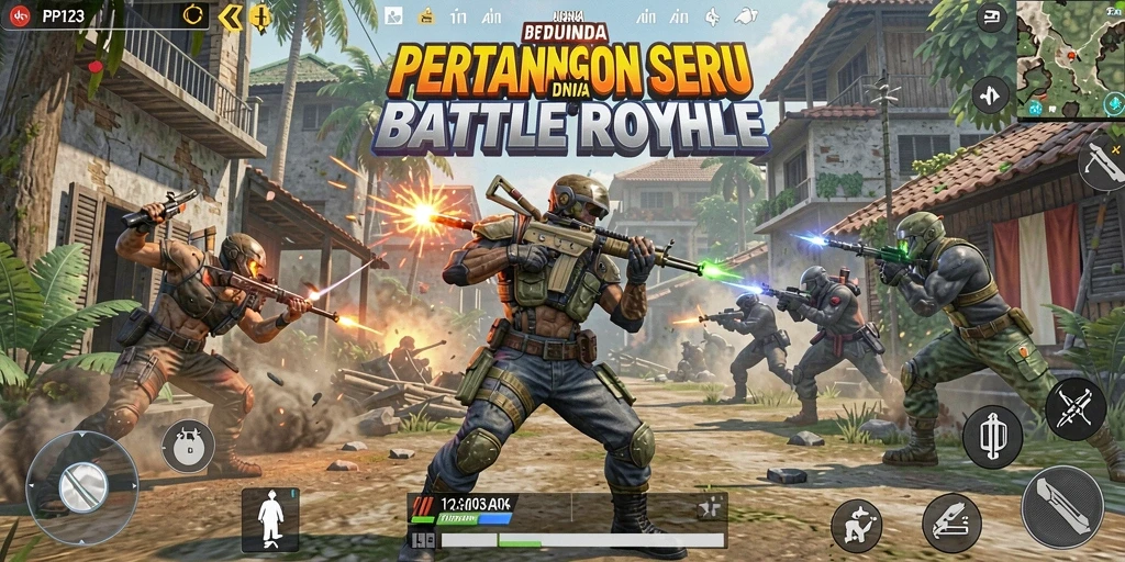 Gameplay mengasyikkan di arena Battle Royale PP123.