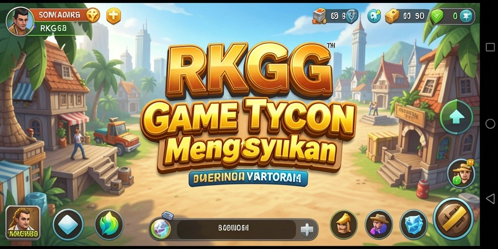 Screenshot utama RKGG menampilkan momen seru saat mengelola bisnis Tycoon.