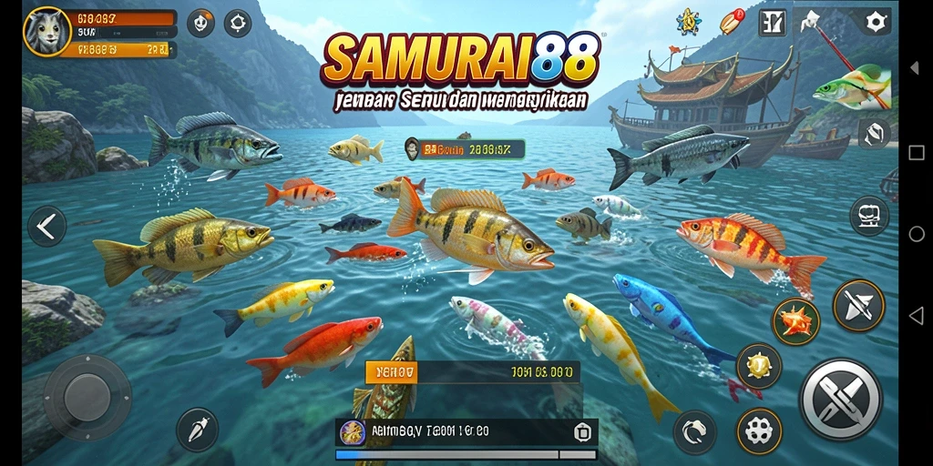 Screenshot menarik dari gameplay Tembak Ikan di SAMURAI88.
