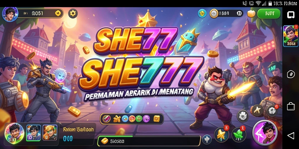 Screenshot permainan Arcade SHE777 menampilkan aksi seru dan tantangan gameplay.