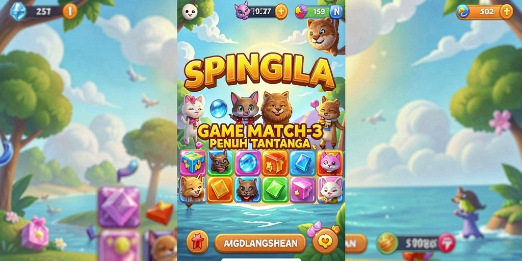 Tampilan gameplay SPINGILA yang menarik dan penuh warna.