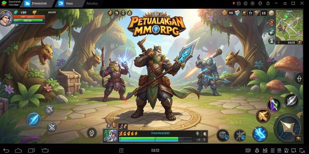 Screenshot V89 menampilkan visual memukau dari gameplay MMORPG.