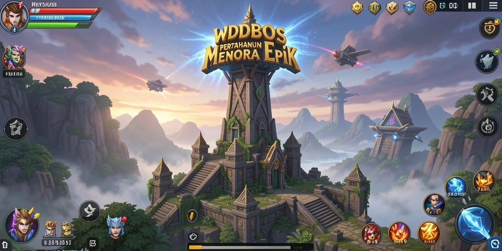 Tampilan gameplay WDBOS yang menakjubkan dalam pertahanan menara.