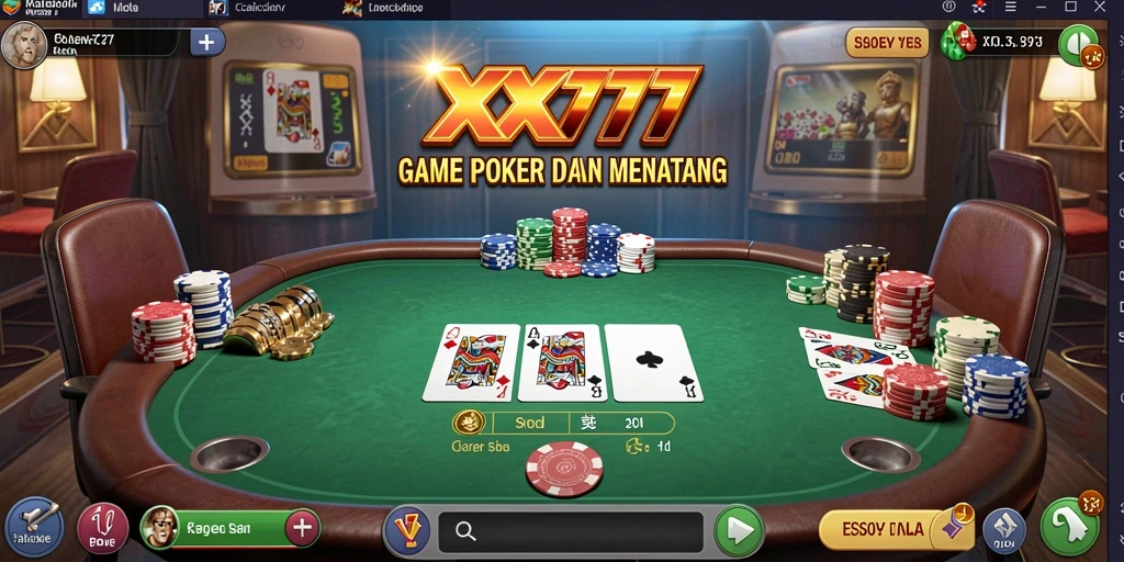 Tampilan gameplay Poker yang seru dan menegangkan di XXX777.