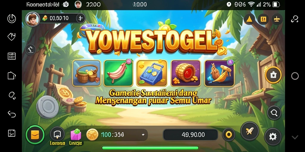 Tampilan gameplay YOWESTOGEL yang penuh warna dan menarik.
