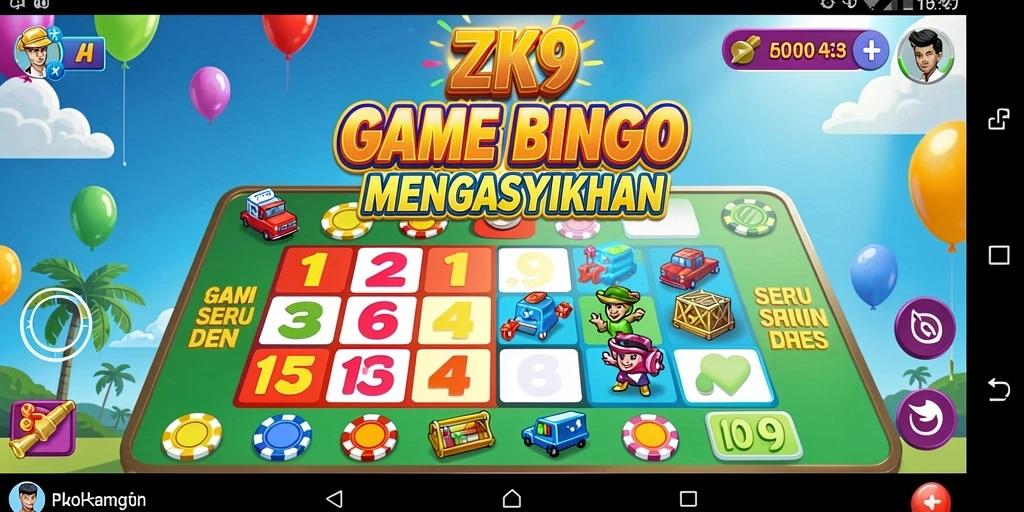Tampilan gameplay seru dari ZK9 di saat bermain Bingo.