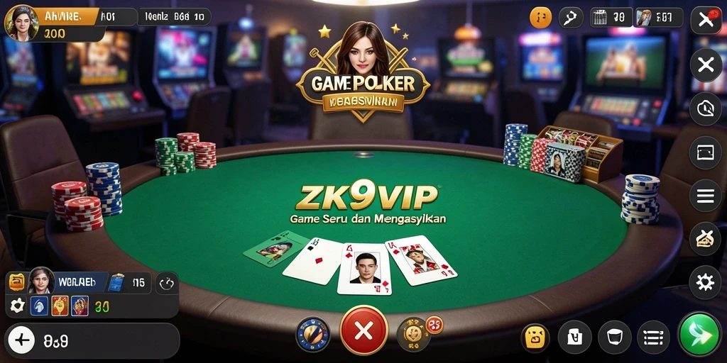 Gameplay Poker seru dan menarik di ZK9VIP.